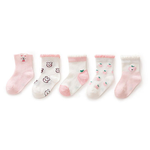 Baby Cartoon Pattern Breathable Socks(5 pairs)